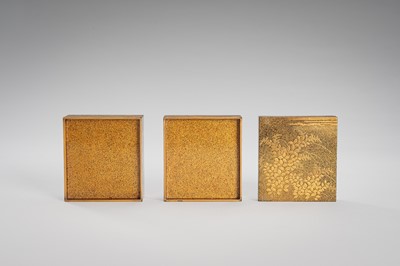 Lot 104 - A SMALL TWO-TIERED LACQUER KOGO (INCENSE BOX) AND COVER