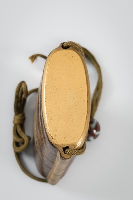 Lot 1401 - TATSUKE TAKAMASU: A FINE INLAID FOUR-CASE LACQUER INRO DEPICTING A HUT