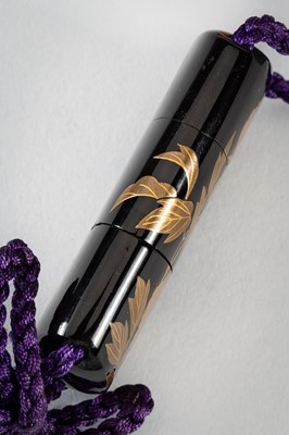 Lot 254 - KANYAMA: A MINIATURE TWO-CASE LACQUERED TORTOISE SHELL INRO