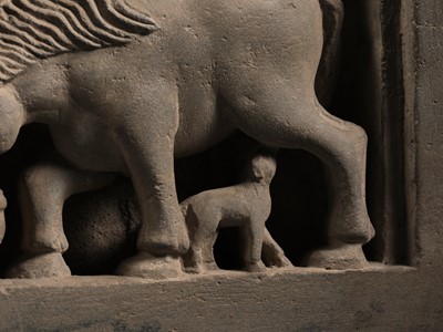 Lot 178 - A SCHIST PANEL DEPICTING THE BIRTH OF SIDDHARTHA’S HORSE KANTHAKA, ANCIENT REGION OF GANDHARA, 2ND-3RD CENTURY