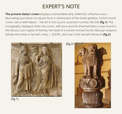 Lot 201 - A MAGNIFICENT WHITE MARBLE HEAD OF A DHARMIC DEITY, WESTERN INDIA