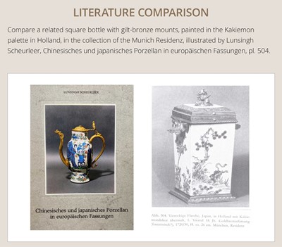 Lot 178 - AN IMPRESSIVE KAKIEMON ‘SAKE THIEF’ POT POURRI VASE AND COVER, THE MOUNTS BY ESCALIER DE CRISTAL, PARIS