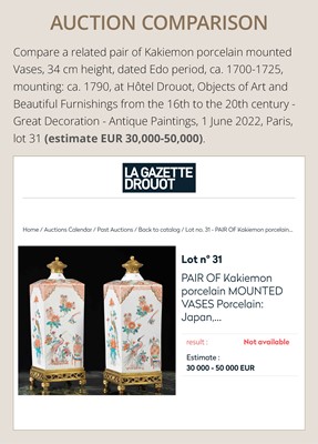 Lot 178 - AN IMPRESSIVE KAKIEMON ‘SAKE THIEF’ POT POURRI VASE AND COVER, THE MOUNTS BY ESCALIER DE CRISTAL, PARIS
