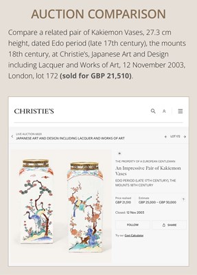 Lot 178 - AN IMPRESSIVE KAKIEMON ‘SAKE THIEF’ POT POURRI VASE AND COVER, THE MOUNTS BY ESCALIER DE CRISTAL, PARIS