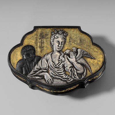 A ‘EUROPEAN SUBJECT’ SNUFF BOX, IMPERIAL TRIBUTE, CANTON, 18TH CENTURY