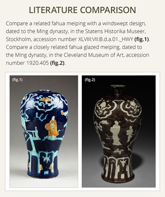 Lot 150 - A FAHUA ‘WINDSWEPT’ VASE, MEIPING, 15TH TO 16TH CENTURY