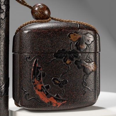 NAKAYAMA KOMIN: A SUPERB LACQUER SAGEMONO SET