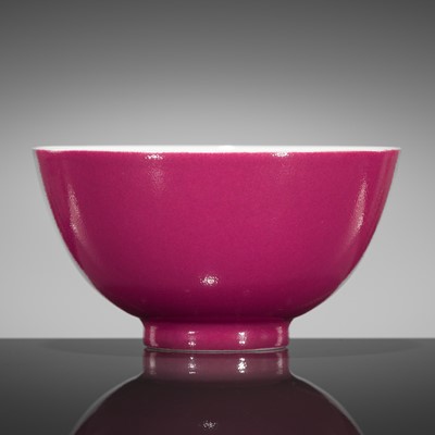 Lot 570 - A RUBY-PINK ENAMELED BOWL, YONGZHENG MARK AND PERIOD