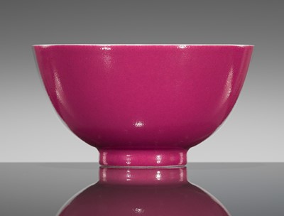 Lot 570 - A RUBY-PINK ENAMELED BOWL, YONGZHENG MARK AND PERIOD