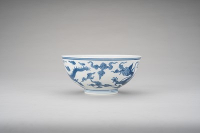 A BLUE AND WHITE PORCELAIN ‘DRAGON’ BOWL, DAOGUANG MARK AND PERIOD