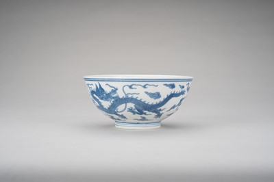 A BLUE AND WHITE PORCELAIN ‘DRAGON’ BOWL, DAOGUANG MARK AND PERIOD