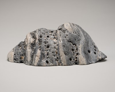 Lot 1808 - AN UNUSUAL LIMESTONE SCHOLAR'S ROCK