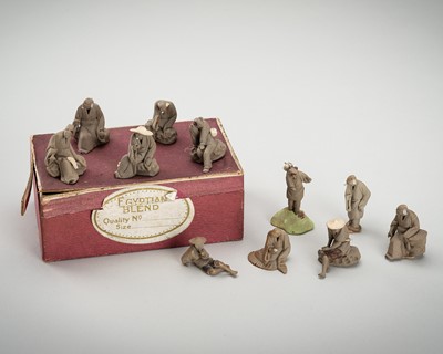 Lot 1871 - A GROUP OF 11 MUD MEN CERAMIC FIGURINES