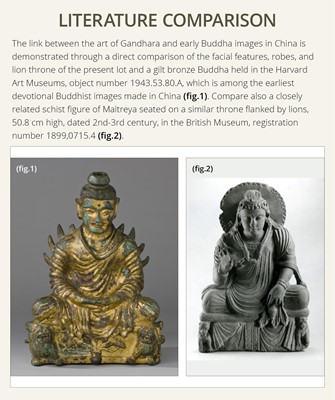 Lot 184 - A GRAY SCHIST FIGURE OF MAITREYA, KUSHAN PERIOD, ANCIENT REGION OF GANDHARA, CIRCA 3RD CENTURY