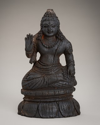 Lot 662 - A HIMALAYAN BONE FIGURE OF A BODHISATTVA, 17th CENTURY