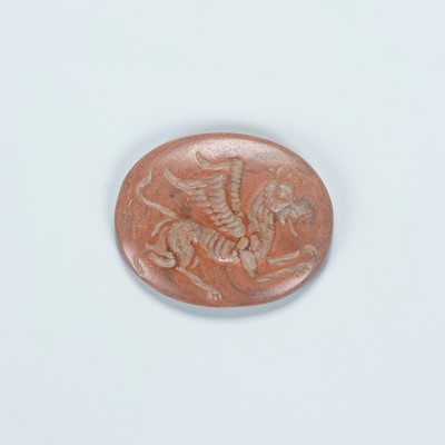 Lot 2169 - A SASANIAN STONE INTAGLIO SEAL WITH A WINGED BEAST