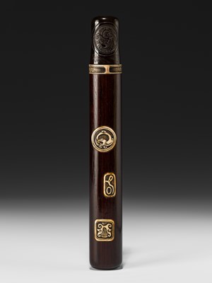 Lot 49 - KOKU: A CARVED WOOD AND ANTLER KISERUZUTSU