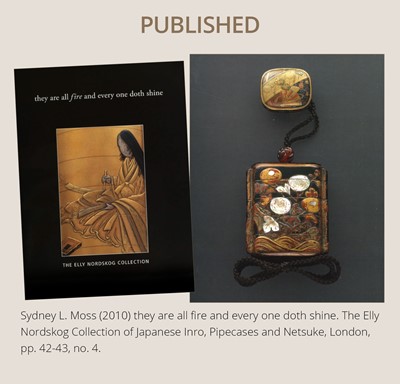 Lot 257 - A FOUR-CASE INRO WITH KIKUSUI (CHRYSANTHEMUMS AND WATER)