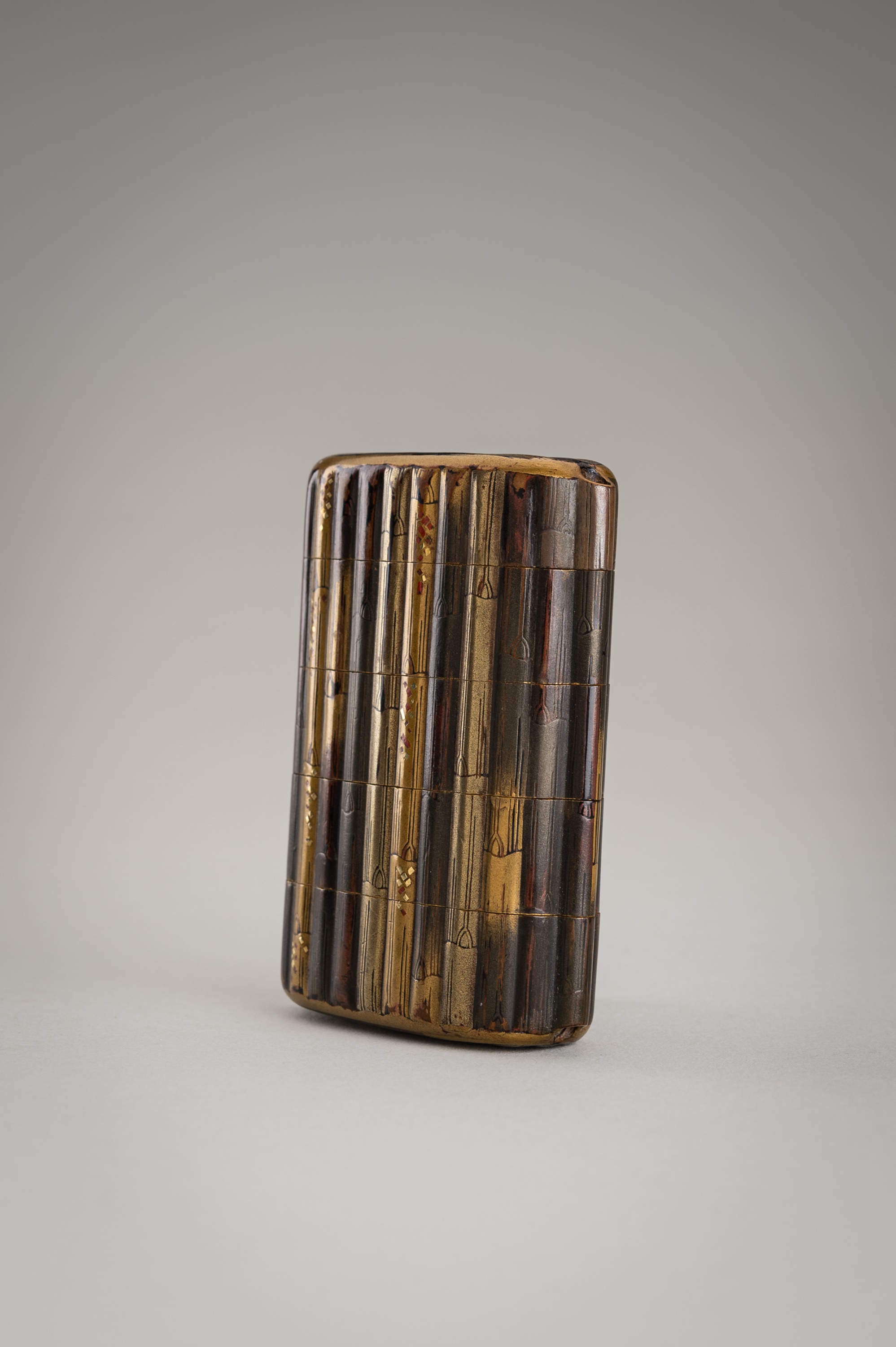 Lot 267 - A FINE LACQUERED ‘BAMBOO’ FOUR-CASE INRO