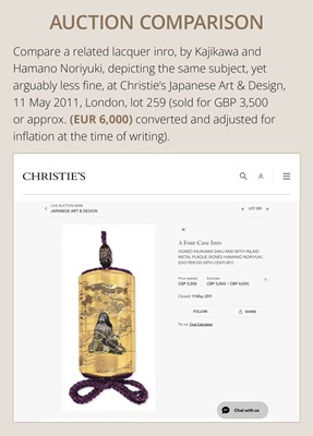 HARA YOYUSAI AND HAMANO NORIYUKI: A MAGNIFICENT GOLD LACQUER AND METAL-INLAID FOUR-CASE INRO DEPICTING KIKUJIDO