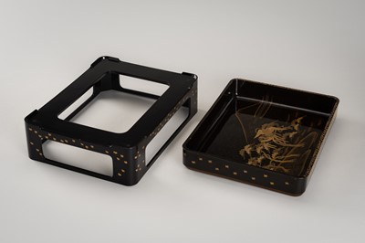 Lot 141 - A FINE LOT WITH SEVEN LACQUER ITEMS