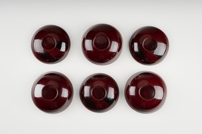 Lot 1567 - A LOT WITH FIVE LACQUER BOWLS AND COVERS AND SIX DISHES