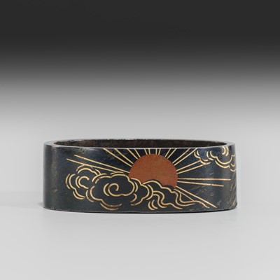 Lot 644 - A FINE SHAKUDO FUCHI WITH THE RISING SUN