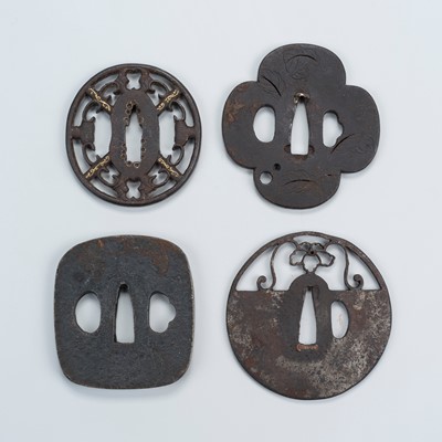 Lot 1467 - A GROUP OF FOUR IRON TSUBAS