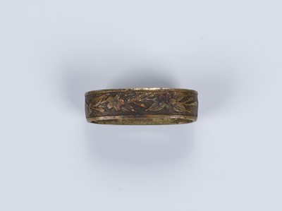 Lot 1897 - A SET OF SWORD FITTINGS WITH TWO TSUBA, A PAIR OF MENUKI, TWO FUCHI, AND TWO KASHIRA