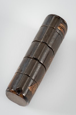 Lot 244 - A FOUR-CASE LACQUER INRO DEPICTING TWO SAMURAI