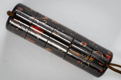 Lot 1417 - A FINE FOUR-CASE WAKASA-NURI LACQUER INRO