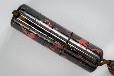Lot 1417 - A FINE FOUR-CASE WAKASA-NURI LACQUER INRO