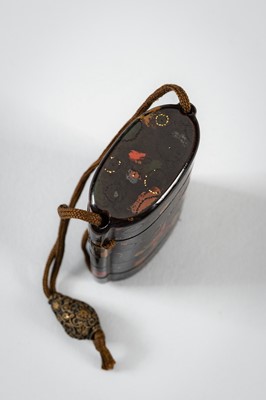 Lot 1417 - A FINE FOUR-CASE WAKASA-NURI LACQUER INRO