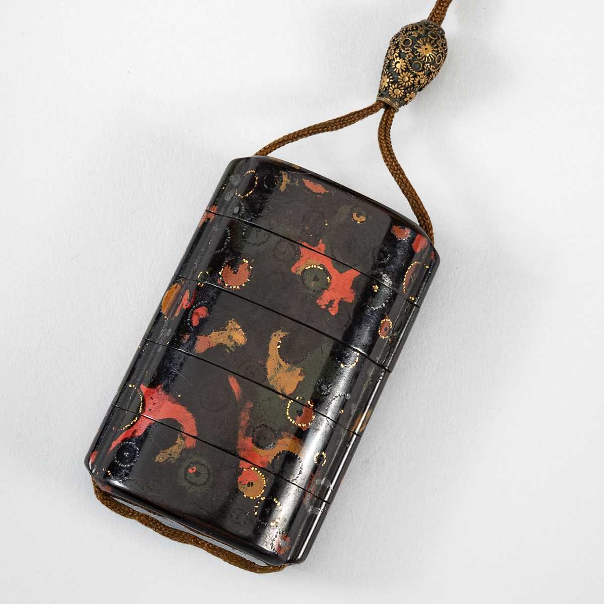 Lot 1417 - A FINE FOUR-CASE WAKASA-NURI LACQUER INRO