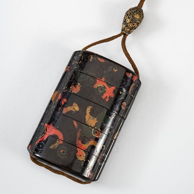 Lot 1417 - A FINE FOUR-CASE WAKASA-NURI LACQUER INRO