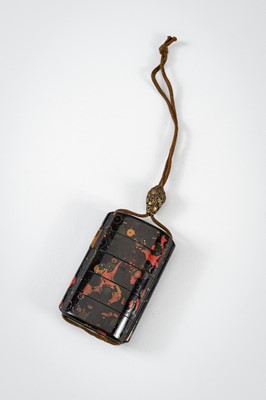 Lot 1417 - A FINE FOUR-CASE WAKASA-NURI LACQUER INRO