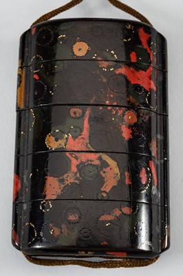 Lot 1417 - A FINE FOUR-CASE WAKASA-NURI LACQUER INRO
