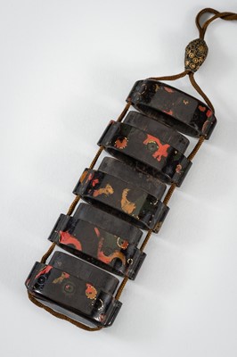 Lot 1417 - A FINE FOUR-CASE WAKASA-NURI LACQUER INRO