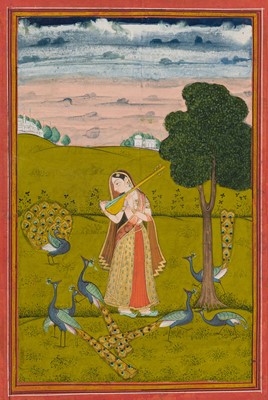 Lot 357 - AN INDIAN MINIATURE PAINTING FROM A RAGAMALA SERIES DEPICTING THE KAKUBHA RAGINI, DECCAN, HYDERABAD, 18TH-19TH CENTURY