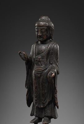 Lot 604 - A RARE BRONZE FIGURE OF BUDDHA, UNIFIED SILLA DYNASTY