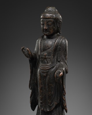 Lot 604 - A RARE BRONZE FIGURE OF BUDDHA, UNIFIED SILLA DYNASTY