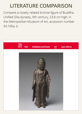 Lot 604 - A RARE BRONZE FIGURE OF BUDDHA, UNIFIED SILLA DYNASTY