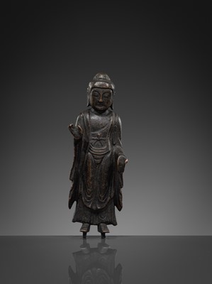 Lot 604 - A RARE BRONZE FIGURE OF BUDDHA, UNIFIED SILLA DYNASTY