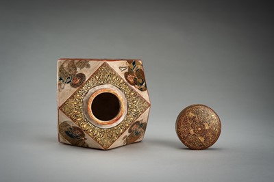 Lot 190 - A LOT WITH TWO SATSUMA CERAMIC VASES