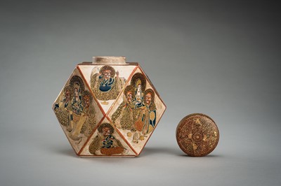 Lot 190 - A LOT WITH TWO SATSUMA CERAMIC VASES