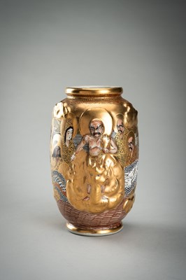 Lot 190 - A LOT WITH TWO SATSUMA CERAMIC VASES