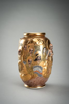 Lot 190 - A LOT WITH TWO SATSUMA CERAMIC VASES