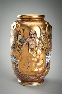 Lot 190 - A LOT WITH TWO SATSUMA CERAMIC VASES