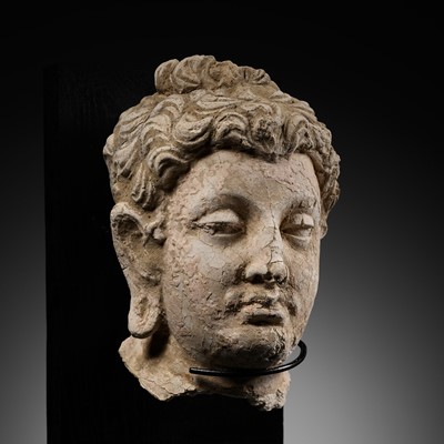 Lot 613 - A RARE STUCCO HEAD OF MAITREYA, ANCIENT REGION OF GANDHARA, 3RD-4TH CENTURY