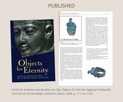 Lot 46 - A RARE TURQUOISE GLAZED FAIENCE RING WITH AEGIS OF NEPHTHYS, THIRD INTERMEDIATE PERIOD, DYNASTY XXII